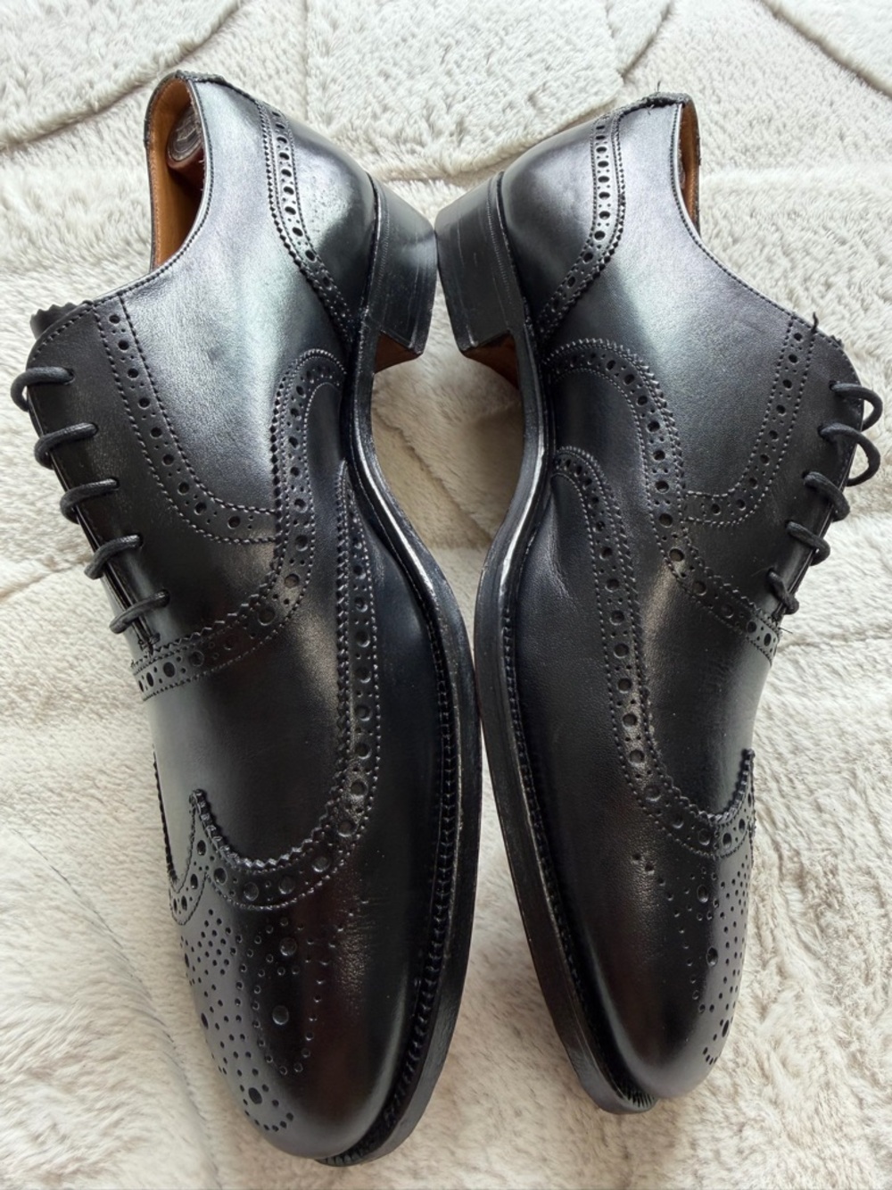 Like NEW! $940 Crockett Jones for Brooks Brothers Wingtip Oxford Brogues 9.5 - Picture 6 of 15